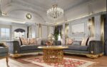 Luxury Gold Finish 2PC Sofa Set HD-3053 By Homey Design 9