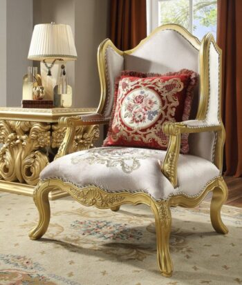 Metallic Bright Gold Chair HD-31 By Homey Design