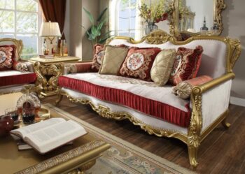 Metallic Bright Gold Sofa HD-31 By Homey Design