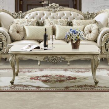 Plantation Cove White Finish Coffee Table Traditional Homey Design Style HD-32