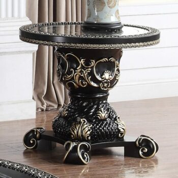 Ebony Black & Gold End Table HD-328B By Homey Design