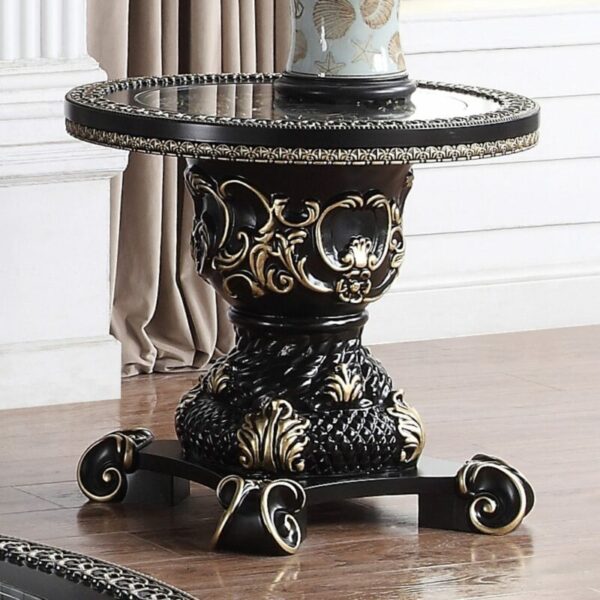 Ebony Black & Gold End Table HD-328B By Homey Design 4