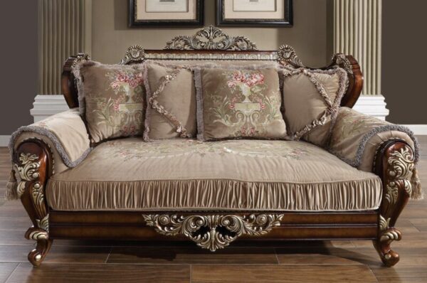 Burl & Silver Loveseat HD-562 By Homey Design 4