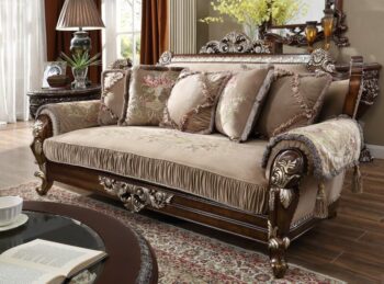 Burl & Silver Sofa HD-562 By Homey Design
