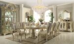 Luxury Cream Pearl 7 PC Dining Table Set HD-5800 By Homey Design Homey Design HD-5800 Collection Mobilia Cleopatra 13 Luxury Cream Pearl 7 PC Dining Table Set HD-5800 By Homey Design 13