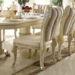 Luxury Cream Pearl 7 PC Dining Table Set HD-5800 By Homey Design Homey Design HD-5800 Collection Mobilia Cleopatra 16 Luxury Cream Pearl 7 PC Dining Table Set HD-5800 By Homey Design 16