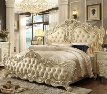 Luxury Cream Pearl Eastern King Bed HD-5800 By Homey Design