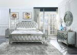 Silver & Mirror Finish 5 PCs California King Bedroom Set HD-6001 By Homey Design Homey Design HD-6001 Collection Mobilia Cleopatra 13 Silver & Mirror Finish 5 PCs California King Bedroom Set HD-6001 By Homey Design 13