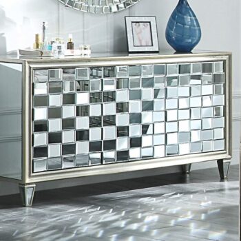 Silver & Mirror Finish Dresser HD-6001 By Homey Design