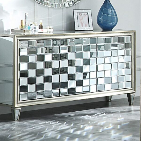 Silver & Mirror Finish Dresser HD-6001 By Homey Design 4