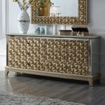 Luxury Gold 5PCs California King Bedroom Set HD-6065 By Homey Design Homey Design HD-6065 Collection Mobilia Cleopatra 20 Luxury Gold 5PCs California King Bedroom Set HD-6065 By Homey Design 20