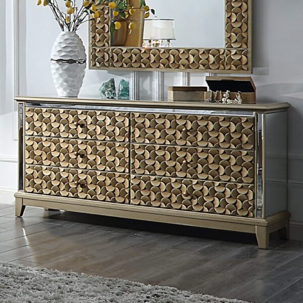 Luxury Gold 5PCs California King Bedroom Set HD-6065 By Homey Design 13
