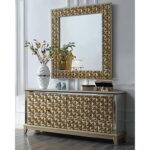 Luxury Gold 5PCs California King Bedroom Set HD-6065 By Homey Design Homey Design HD-6065 Collection Mobilia Cleopatra 21 Luxury Gold 5PCs California King Bedroom Set HD-6065 By Homey Design 21
