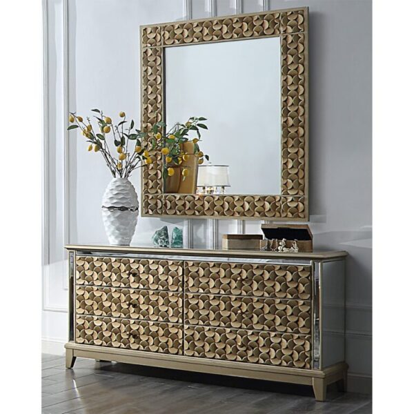 Luxury Gold 5PCs California King Bedroom Set HD-6065 By Homey Design 14