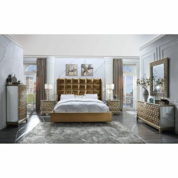 Luxury Gold 5PCs Eastern King Bedroom Set HD-6065 By Homey Design 4
