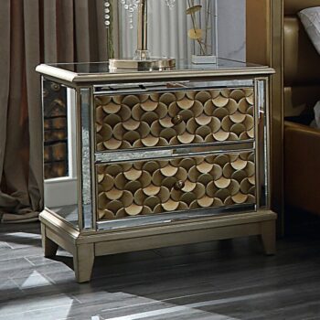 Luxury Gold Nightstand HD-6065 By Homey Design