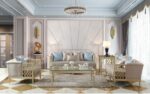 Satin Gold Finish 3 PCs Sofa Set HD-627 By Homey Design Homey Design Special Orders Mobilia Cleopatra 11 Satin Gold Finish 3 PCs Sofa Set HD-627 By Homey Design 11