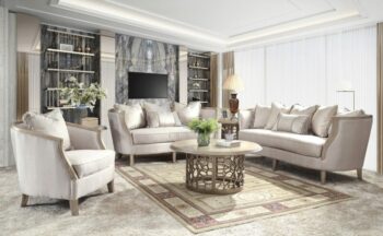 Champagne 3 PCs Sofa Set HD-632 By Homey Design