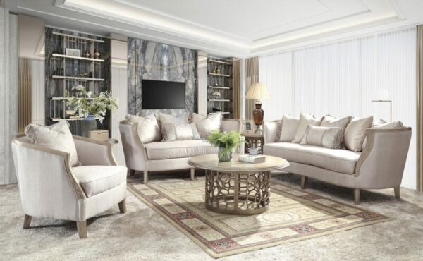 Champagne 3 PCs Sofa Set HD-632 By Homey Design 4