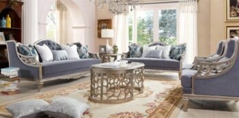 Luxury Silver 3 PCs Sofa Set HD-701 By Homey Design