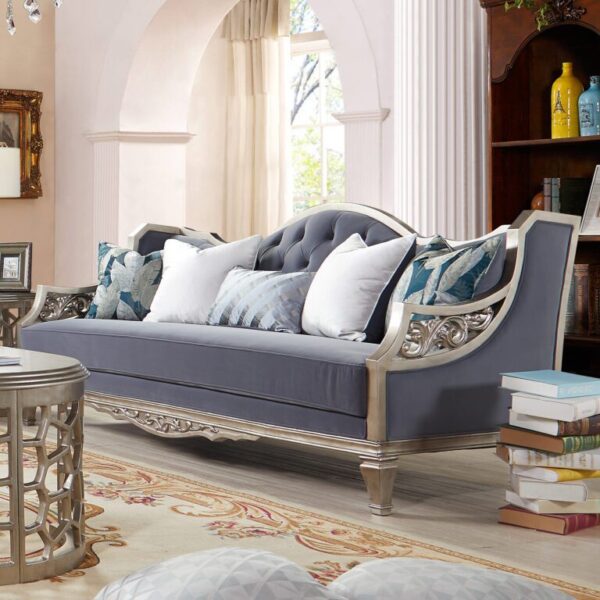 Luxury Silver 3 PCs Sofa Set HD-701 By Homey Design 10