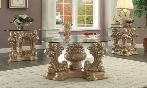 Pickle Frost & Antique Silver 3PCs Coffee Table Set HD-7012 By Homey Design 4
