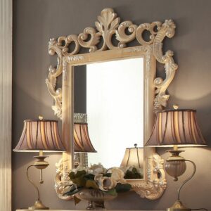 Pickle Frost &Amp; Antique Silver Mirror Hd-7266 By Homey Design | Mobilia Cleopatra Pickle Frost & Antique Silver Mirror HD-7266 By Homey Design