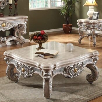 Metallic Antique Silver Coffee Table HD-8001 By Homey Design