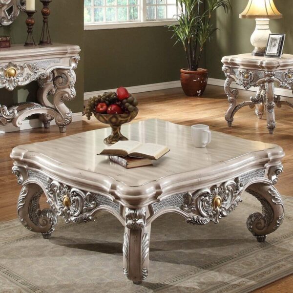 Metallic Antique Silver Coffee Table HD-8001 By Homey Design 4