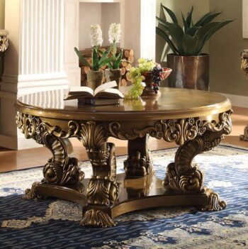 Met Ant Gold & Perfect Brown Coffee Table HD-8008 By Homey Design