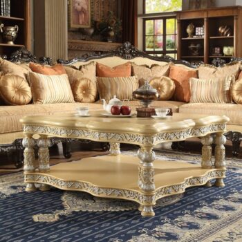 Mohawk Pickle Frost & Metallic Silver Finish Coffee Table HD-8015 By Homey Design