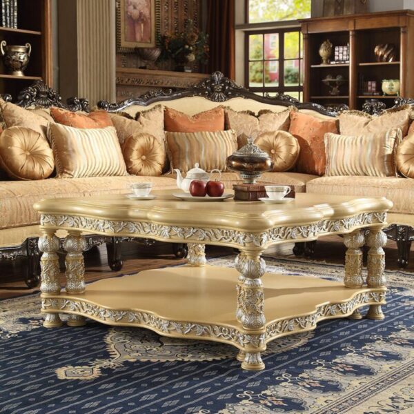 Mohawk Pickle Frost & Metallic Silver Finish Coffee Table HD-8015 By Homey Design 4