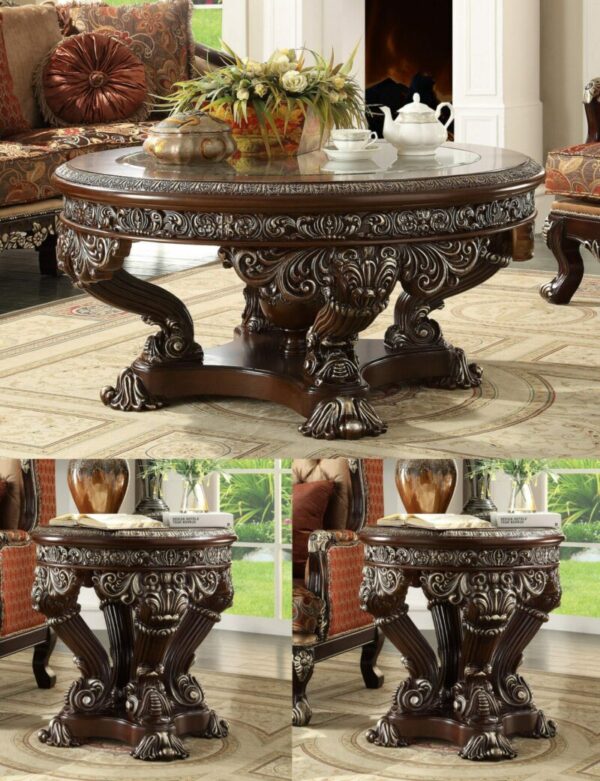 Metallic Silver Finish 3 PCs Coffee Table Set HD-8017 By Homey Design 4