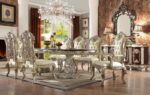 Metallic Silver Finish 7PCs Dining Table Set HD-8017 By Homey Design Homey Design HD-8017 Collection Mobilia Cleopatra 11 Metallic Silver Finish 7PCs Dining Table Set HD-8017 By Homey Design 11