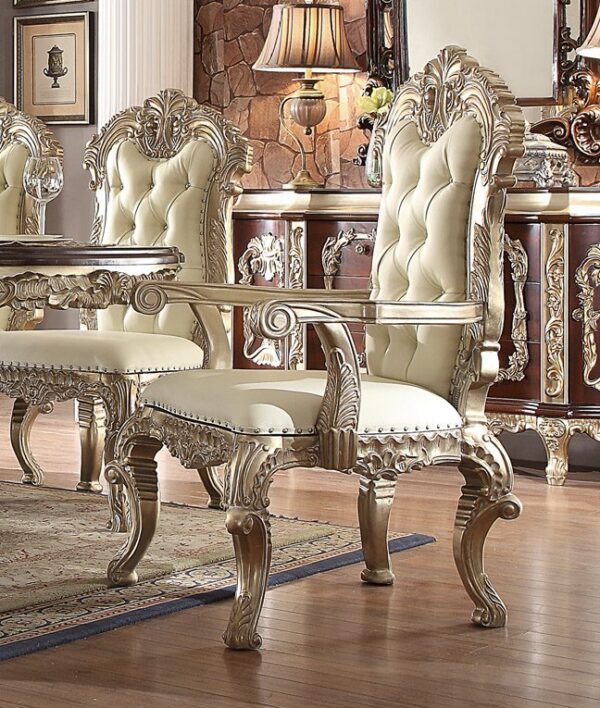Metallic Silver Finish Arm Chair HD-8017 By Homey Design 4