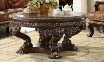 Metallic Silver Finish Coffee Table HD-8017 By Homey Design