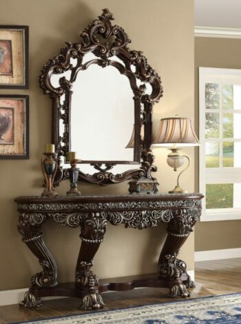 Metallic Silver Finish Console Table HD-8017 By Homey Design