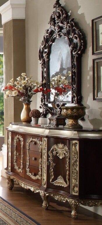 Metallic Silver Finish Dresser HD-8017 By Homey Design