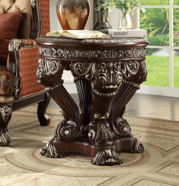 Metallic Silver Finish End Table HD-8017 By Homey Design 4