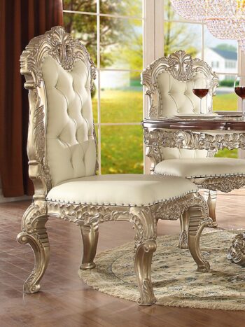 Metallic Silver Finish Side Chair HD-8017 By Homey Design