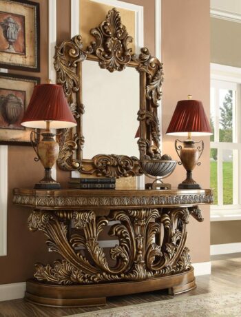 Met Ant Gold & Perfect Brown HD-8018 Console Table By Homey Design