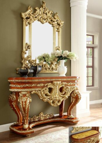 Luxury Gold Console Table HD-8024 By Homey Design