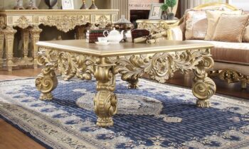Metallic Bright Gold Coffee Table HD-8086 By Homey Design