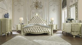 Satin Gold 5PC California King Bedroom Set HD-8092 By Homey Design