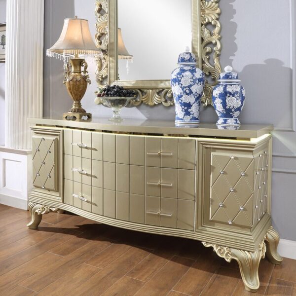 Satin Gold 5PC California King Bedroom Set HD-8092 By Homey Design 9