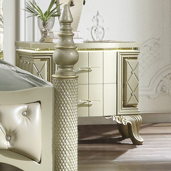 Satin Gold 5PC California King Bedroom Set HD-8092 By Homey Design 12