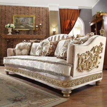 Metallic Bright Gold Sofa HD-814 By Homey Design