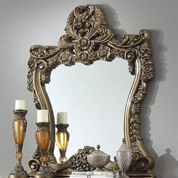 Perfect Brown with Metallic Gold Console Mirror 905 BR By Homey Design