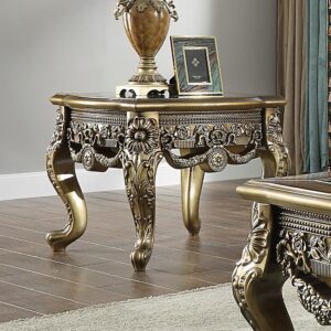 Perfect Brown With Metallic Antique Gold End Table Hd-905 Br By Homey Design | Mobilia Cleopatra Perfect Brown with Metallic Antique Gold End Table HD-905 BR By Homey Design