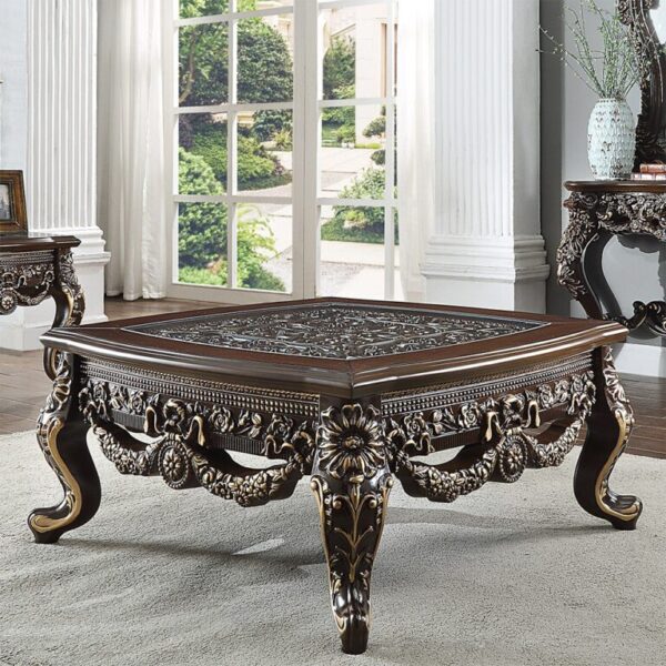 Perfect Brown with Metallic Antique Gold 3PCs Coffee Table Set HD-905 C By Homey Design 7